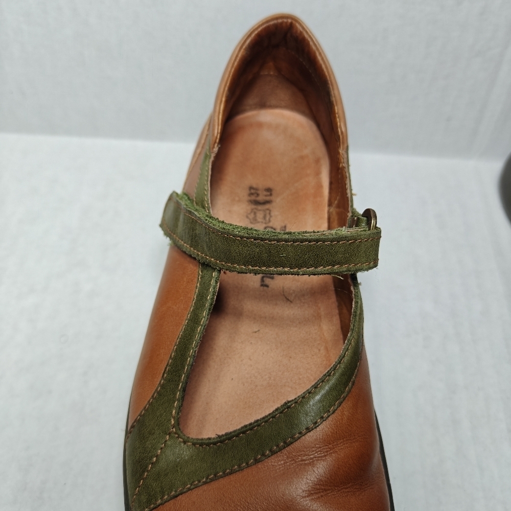 NAOT Minke Mary Jane Brown Olive Silver Leather Strap Women's Shoes Size 6 EU 37 - Picture 6 of 10